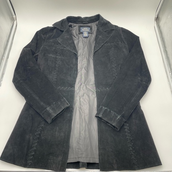 VTG Western Whip Stitch Leather Genuine Suede Coat Womens Size S Sonoma Jeans Co - Picture 2 of 15